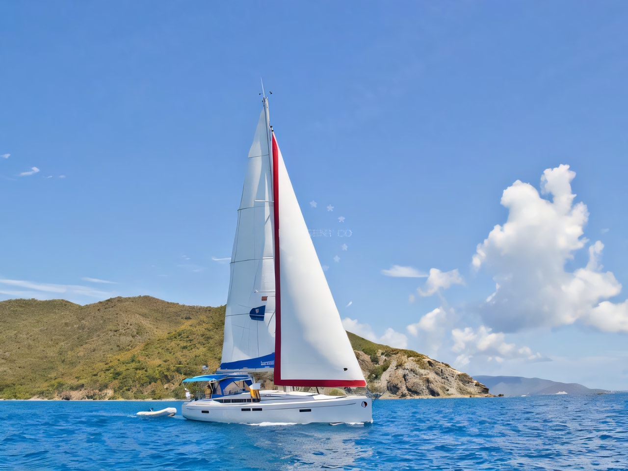 Exterior overview of Sunsail 47 sail boat for charter from Adriatic Croatia