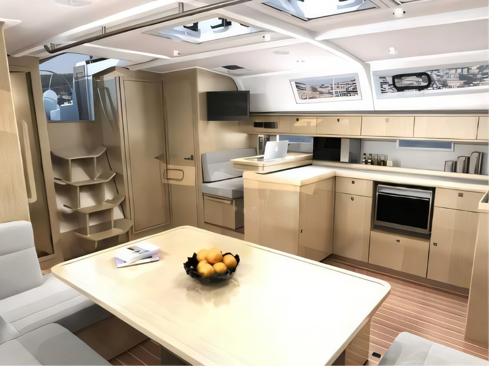 Interior of Bavaria Cruiser 51 sail boat with 5 cabins Croatia yacht charter