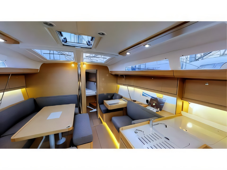 Interior of Dufour 412 Grand large sail boat with 3 cabins Croatia yacht charter