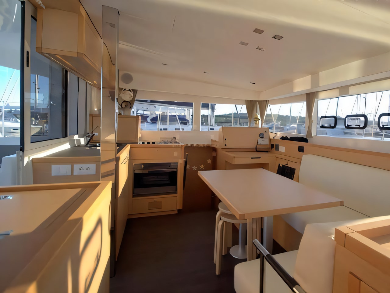Layout of Lagoon 39 catamaran with 6 cabins Croatia yacht charter