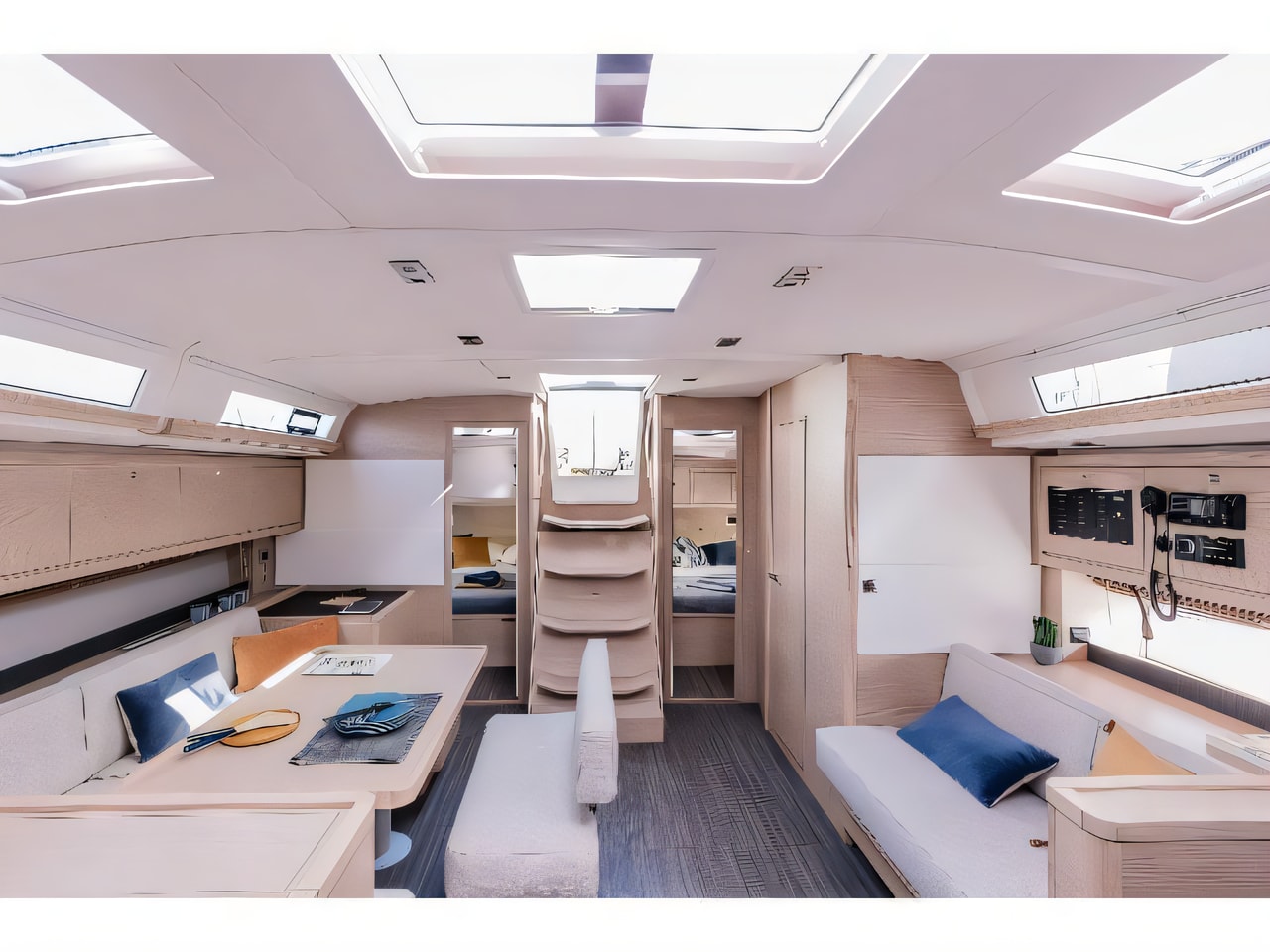 Layout of Dufour 470 sail boat with 4 cabins Croatia yacht charter