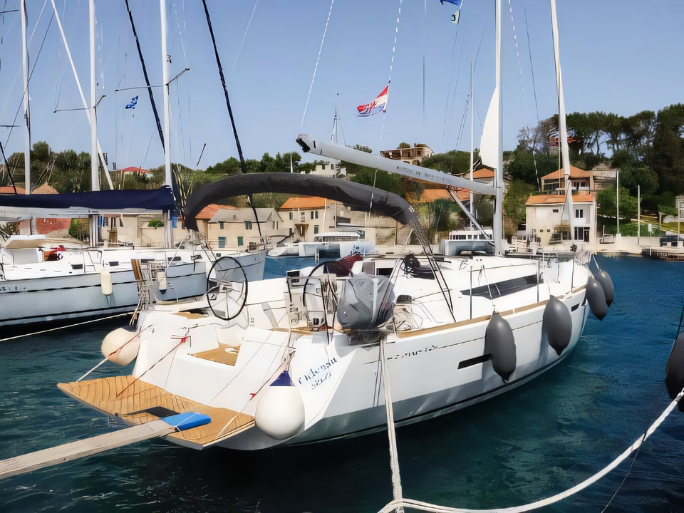 Exterior overview of Sun Odyssey 449 sail boat for charter from Solta Rogac in the Split sailing area Croatia