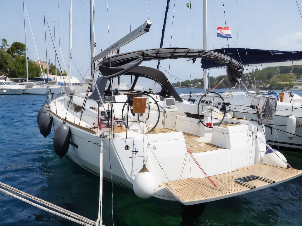 Exterior overview of Sun Odyssey 449 sail boat for charter from Solta Rogac in the Split sailing area Croatia