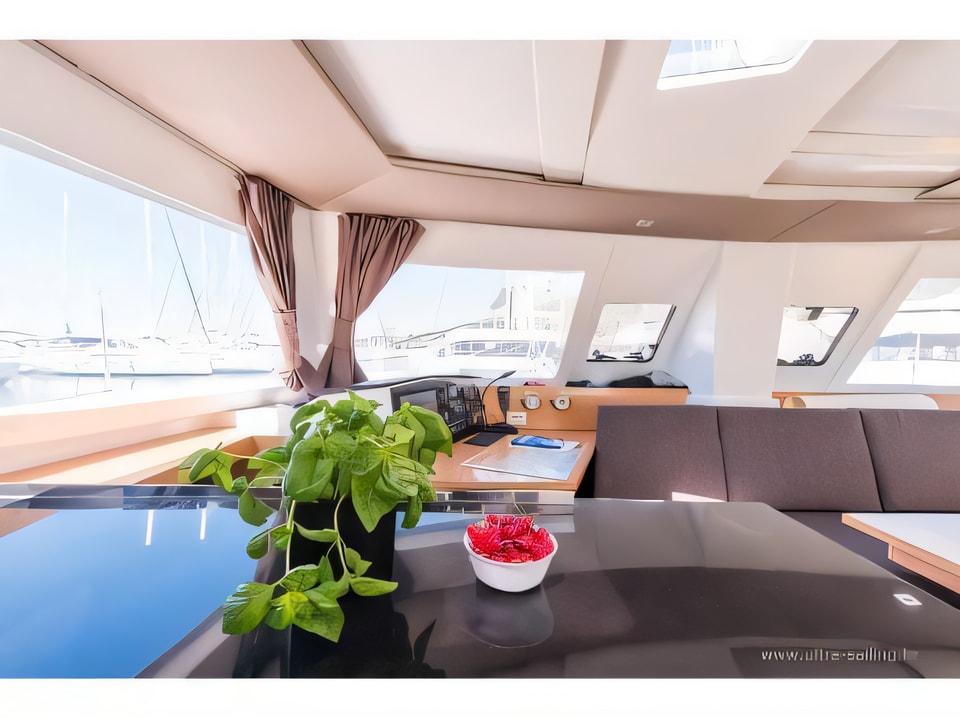Interior of Helia 44 catamaran with 6 cabins Croatia yacht charter