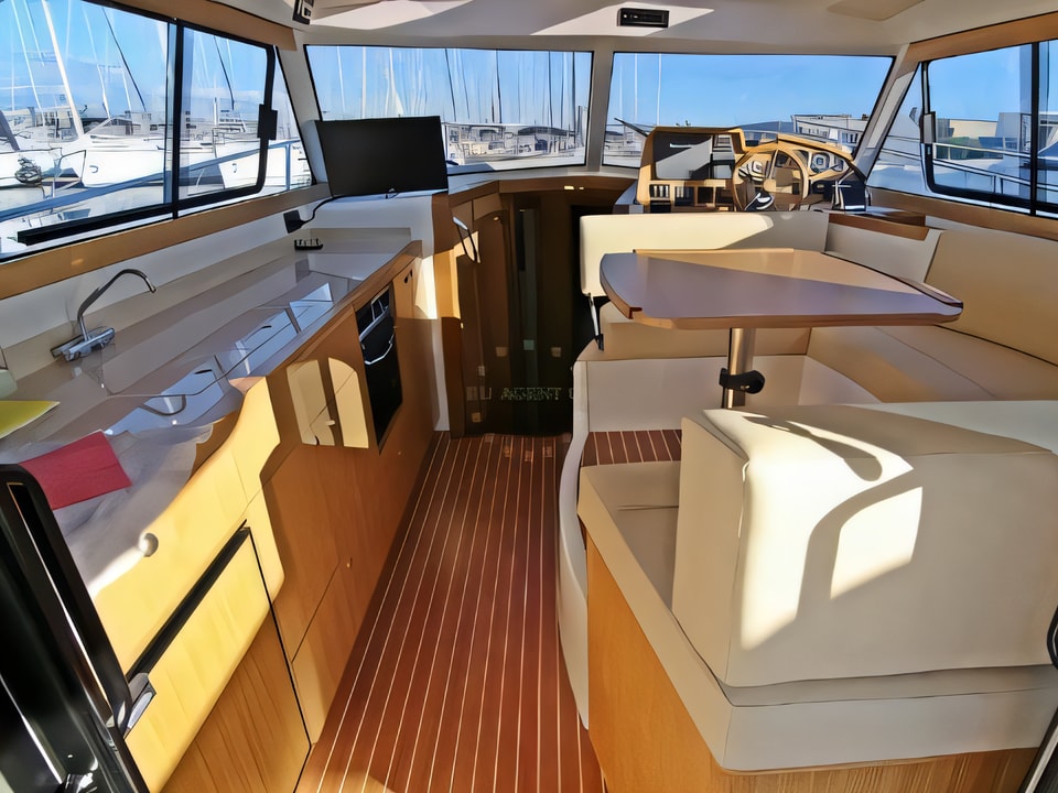 Interior of ADRIANA 36 BT motor boat with 3 cabins Croatia yacht charter