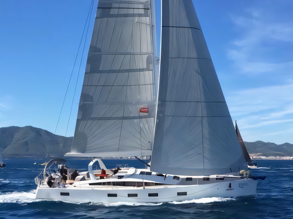 Exterior overview of Jeanneau 64 sail boat for charter from Sibenik Marina Mandalina in the Sibenik sailing area Croatia