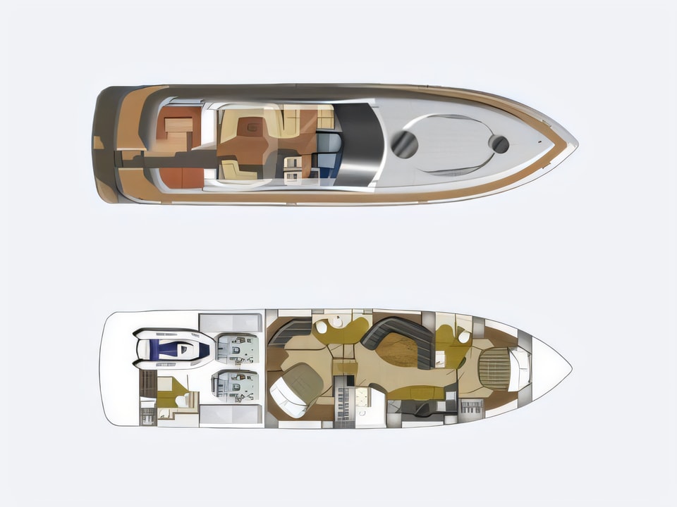 Fairline Targa 62 yacht layout 3 cabins Croatia charter