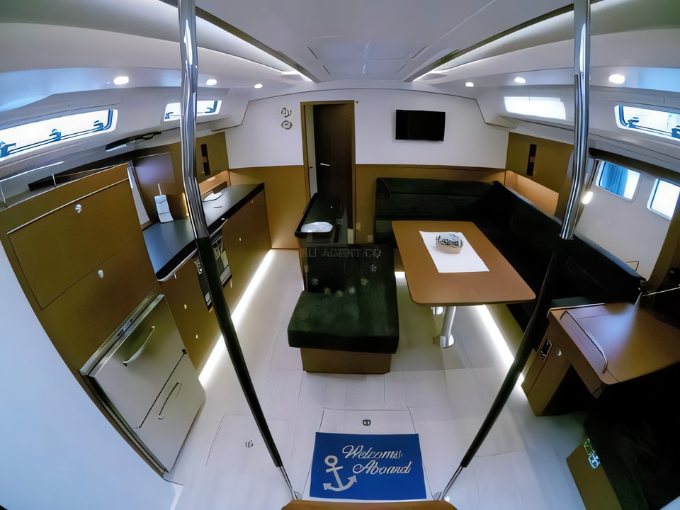 Interior of Hanse 505 sail boat with 6 cabins Croatia yacht charter