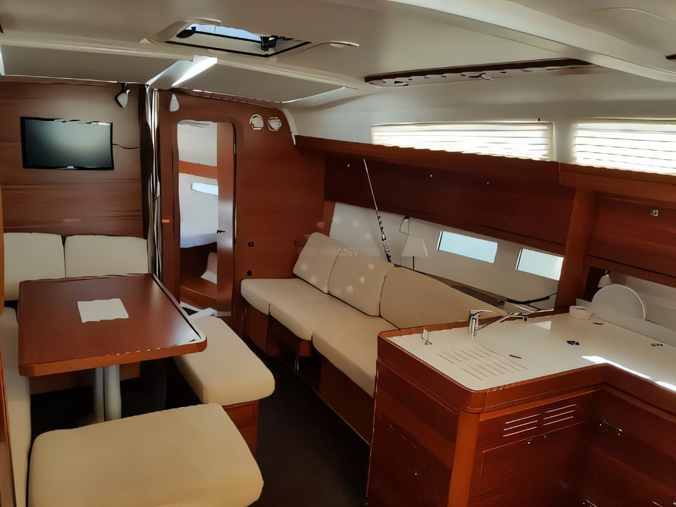 Interior of Dufour 412 Grand Large sail boat with 3 cabins Croatia yacht charter