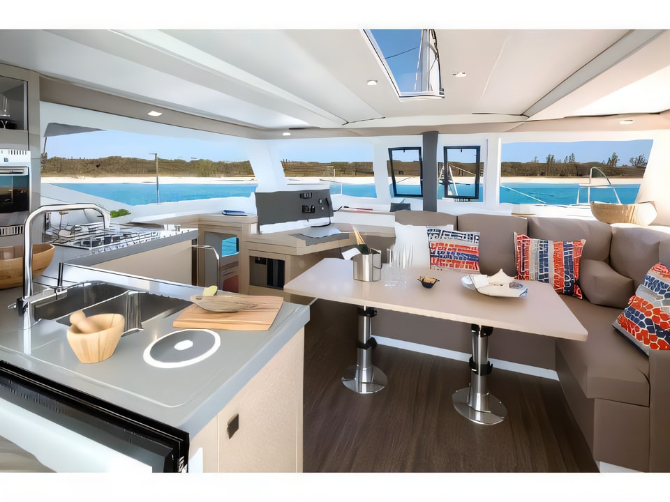 Interior of Lucia 40 (4cab. / 2hds) catamaran with 4 cabins Croatia yacht charter