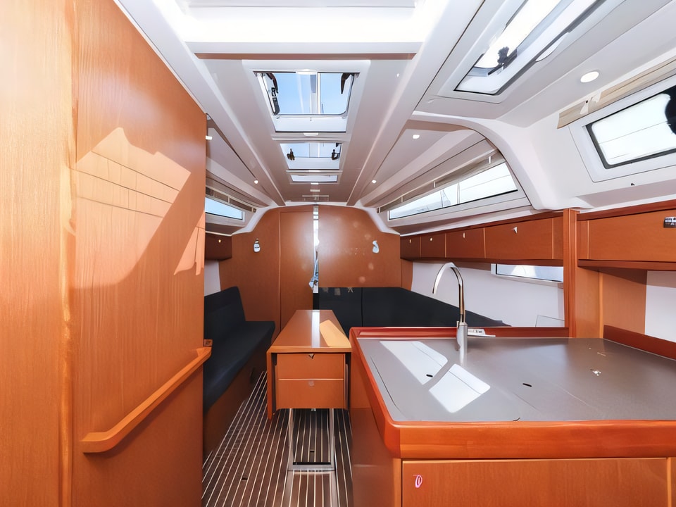 Interior of Bavaria Cruiser 37 sail boat with 3 cabins Croatia yacht charter