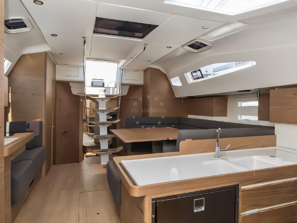 Interior of Elan 50 Impression sail boat with 5 cabins Croatia yacht charter