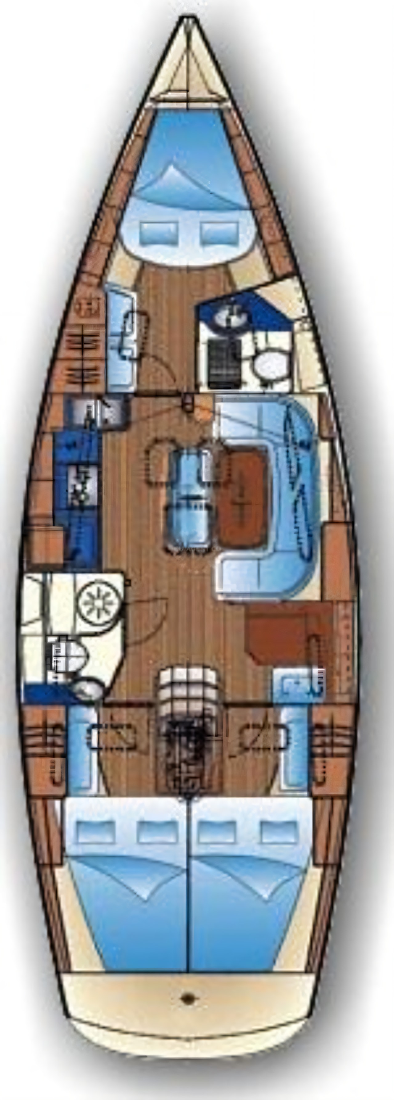 Bavaria 40 Cruiser yacht layout 3 cabins Croatia charter