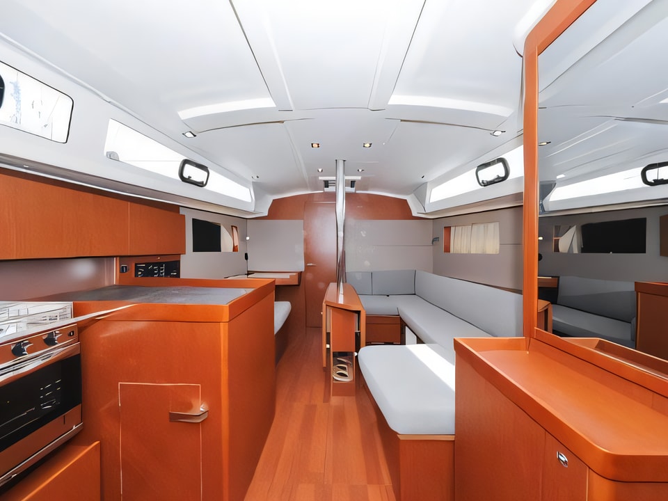 Interior of Oceanis 41.1 sail boat with 3 cabins Croatia yacht charter