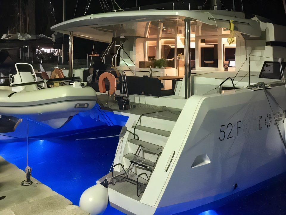 Exterior overview of Lagoon 520 catamaran for charter from Zadar Marina Zadar in the Zadar sailing area Croatia