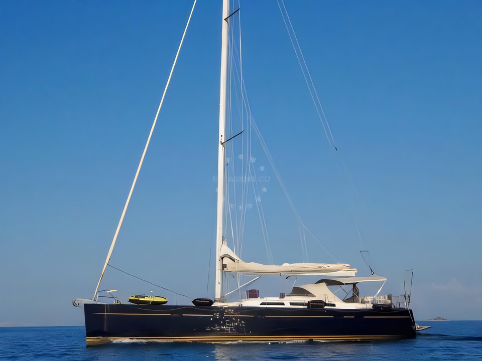 Exterior overview of Hanse 531 sail boat for charter from Rogoznica Marina Frapa in the Sibenik sailing area Croatia