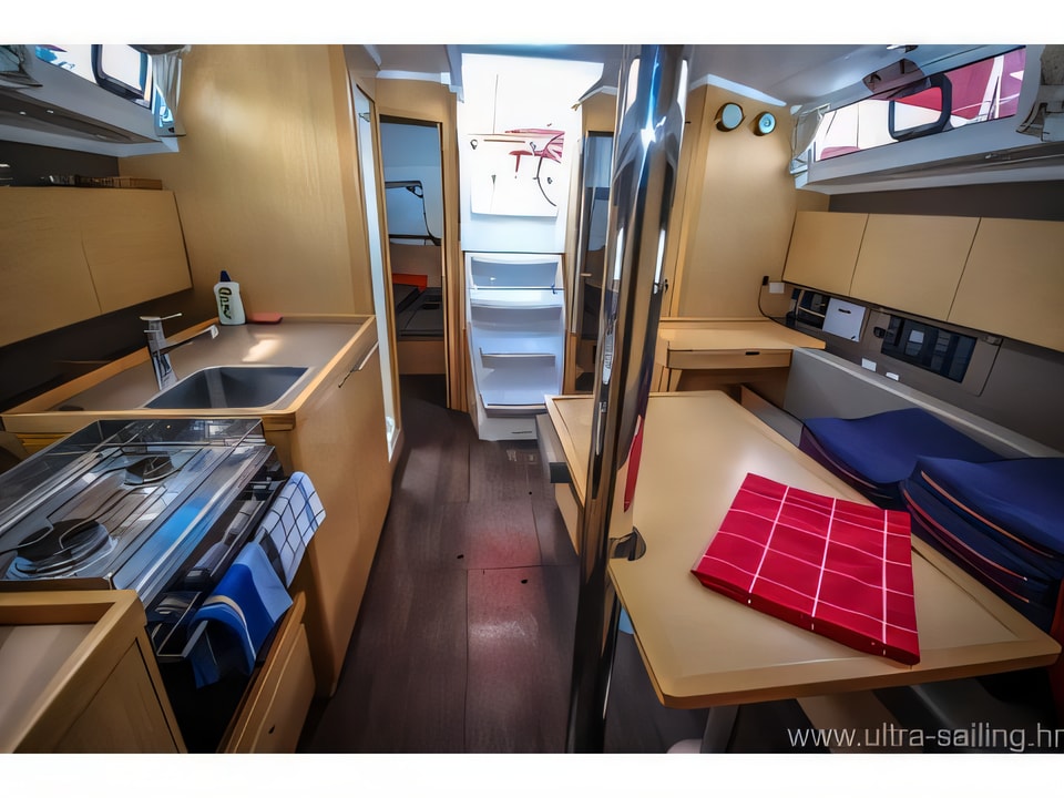 Interior of Oceanis 38 sail boat with 3 cabins Croatia yacht charter