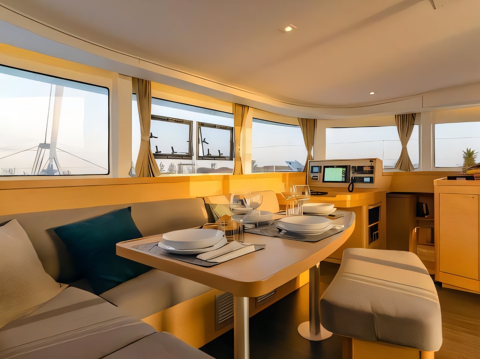 Interior of Lagoon 42 catamaran with 6 cabins Croatia yacht charter
