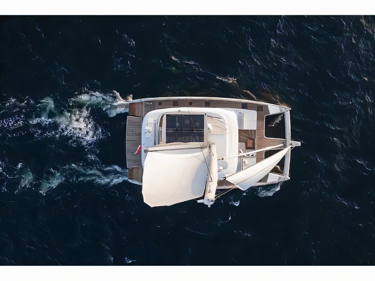 Exterior overview of Sunreef 60 catamaran for charter from Adriatic Croatia