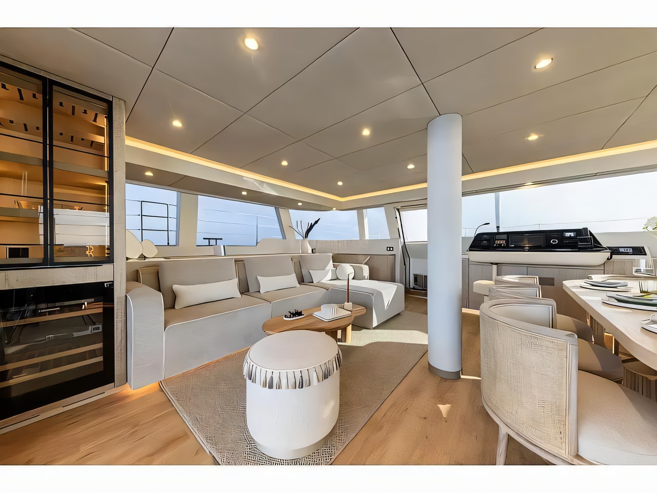 Layout of Sunreef 60 catamaran with 3 cabins Croatia yacht charter