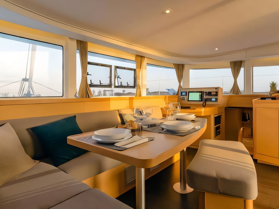 Interior of Lagoon 42 catamaran with 6 cabins Croatia yacht charter
