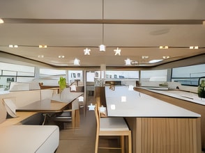 Layout of Sunreef 70 Eco catamaran with 5 cabins Croatia yacht charter