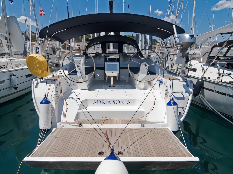 Exterior overview of Bavaria Cruiser 46 sail boat for charter from Split ACI Marina in the Split sailing area Croatia
