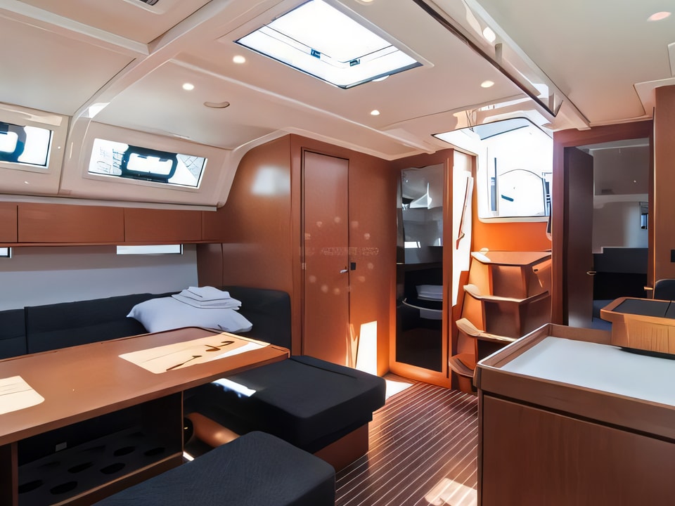 Interior of Bavaria Cruiser 51 sail boat with 5 cabins Croatia yacht charter