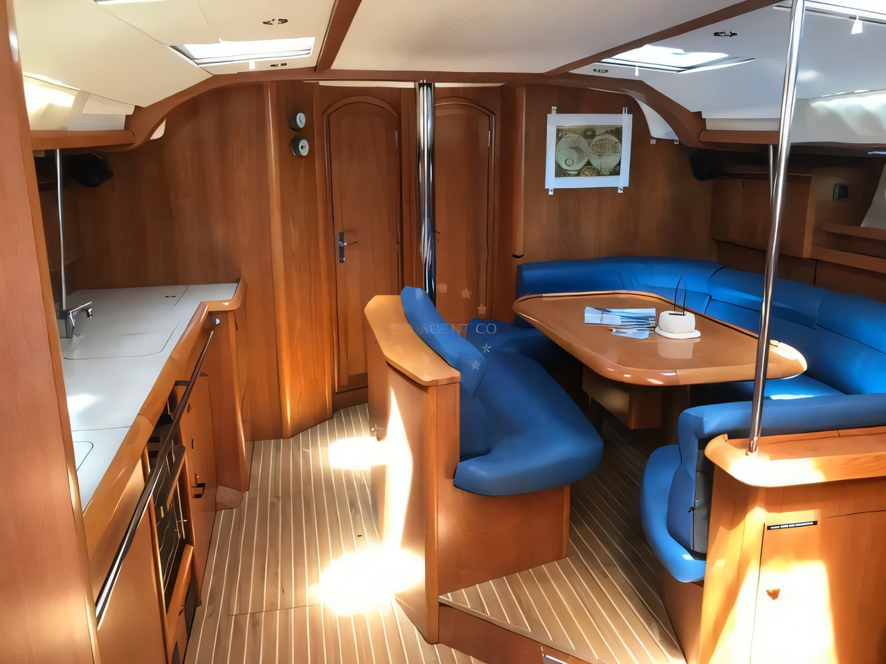 Layout of Sun Odyssey 49 sail boat with 4 cabins Croatia yacht charter