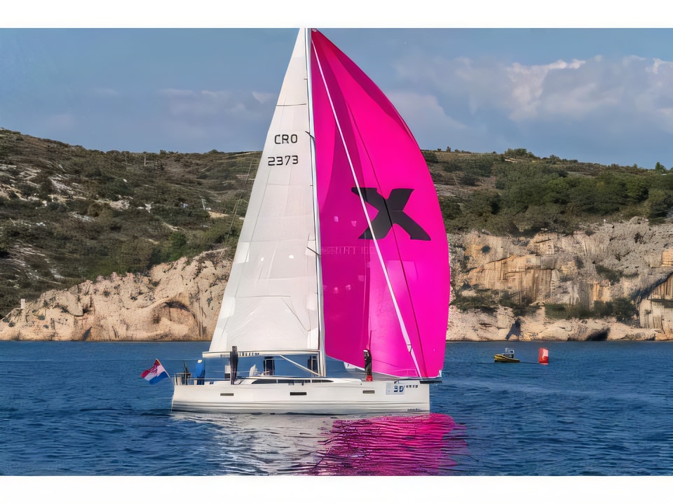 Exterior overview of X-Yacht 4-3 sail boat for charter from Split Marina Mornar in the Split sailing area Croatia