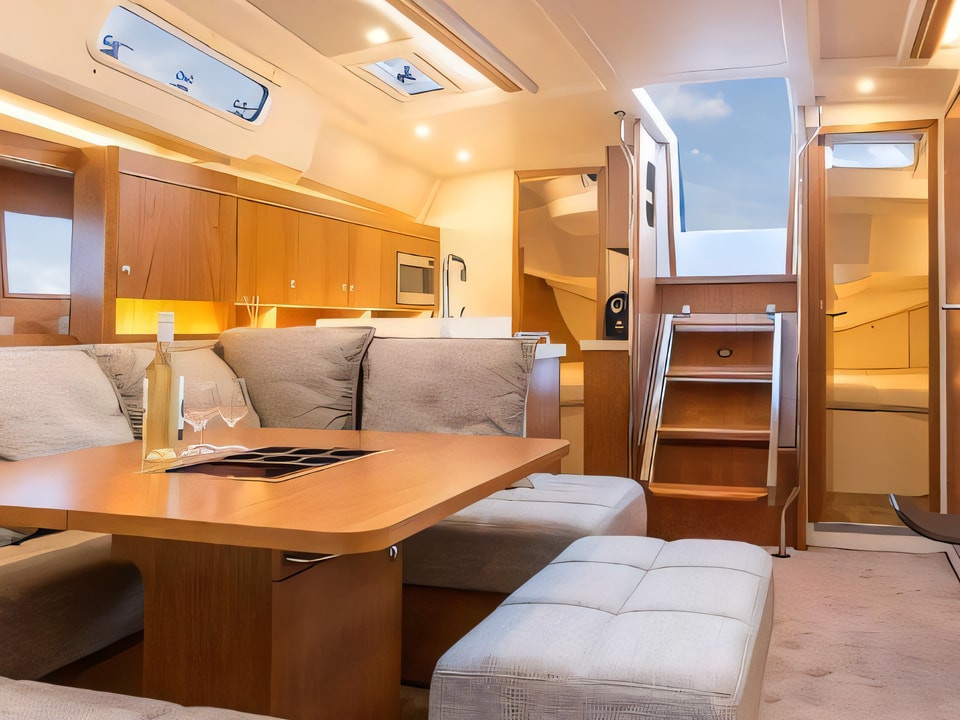 Interior of Hanse 455 sail boat with 3 cabins Croatia yacht charter