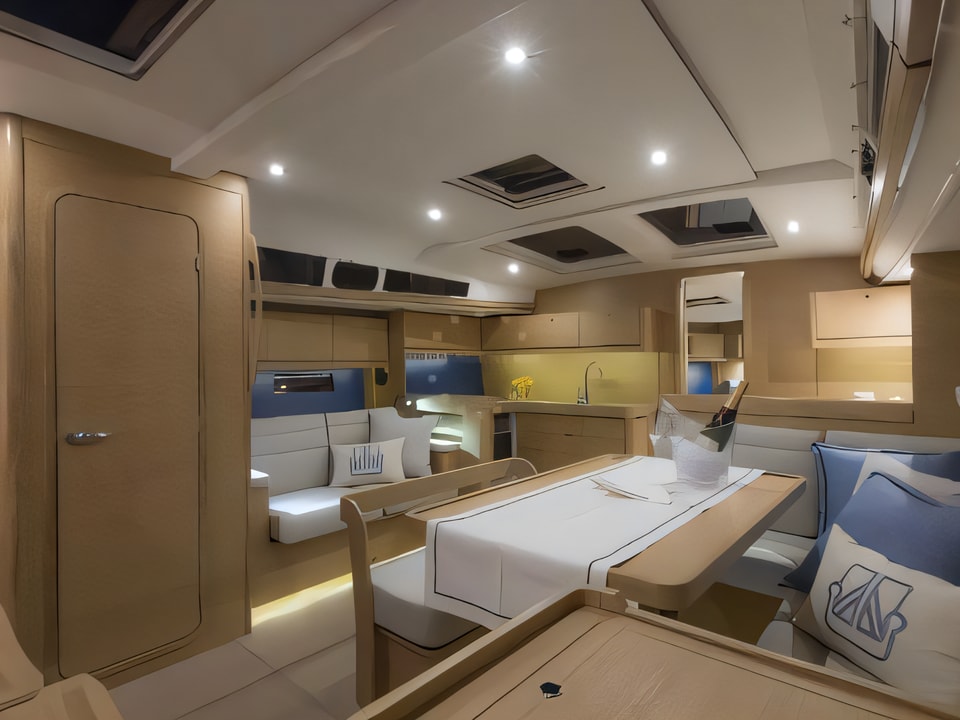 Interior of Dufour 460 Grand Large sail boat with 4 cabins Croatia yacht charter