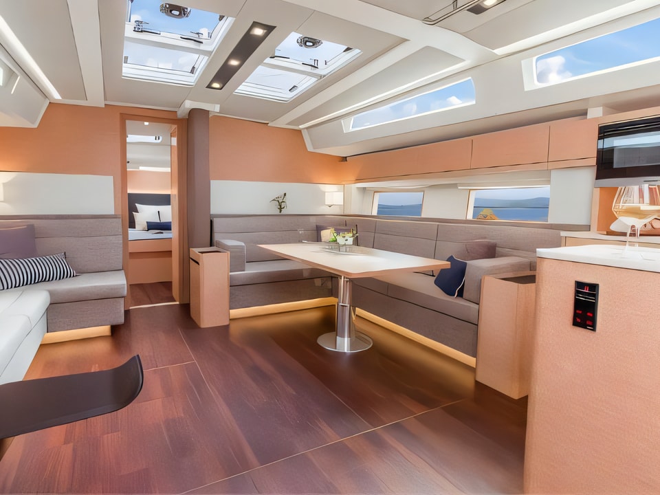 Interior of Hanse 548 sail boat with 5 cabins Croatia yacht charter