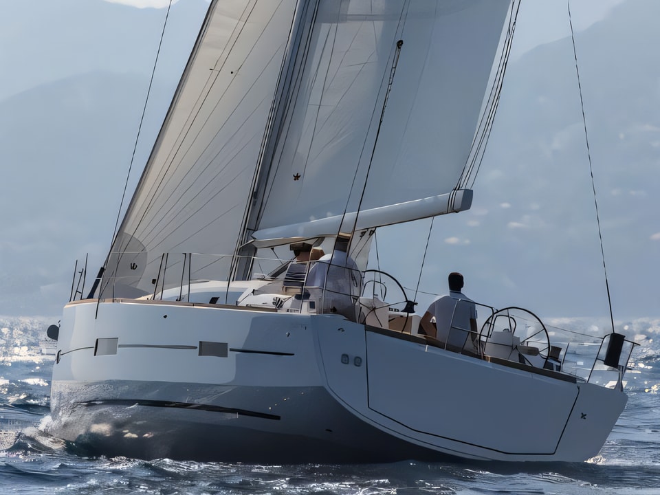 Exterior overview of Dufour 460 Grand Large sail boat for charter from SCT Marina Trogir in the Split sailing area Croatia
