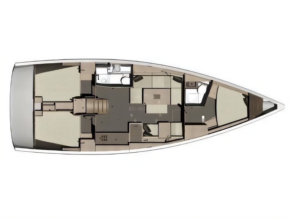Dufour 412 GL yacht layout 3 cabins Croatia charter