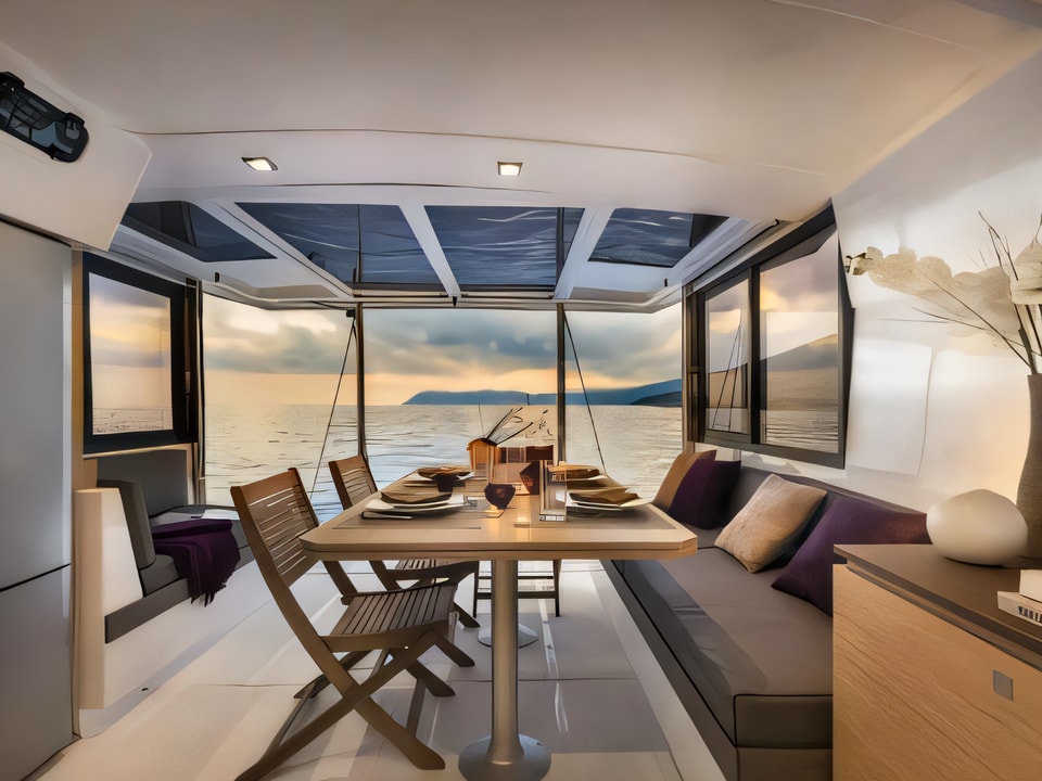 Interior of Bali 4.0 catamaran with 4 cabins Croatia yacht charter