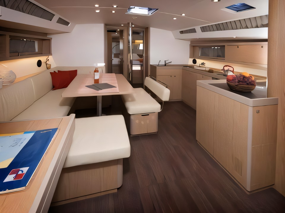 Interior of Oceanis 48 sail boat with 4 cabins Croatia yacht charter