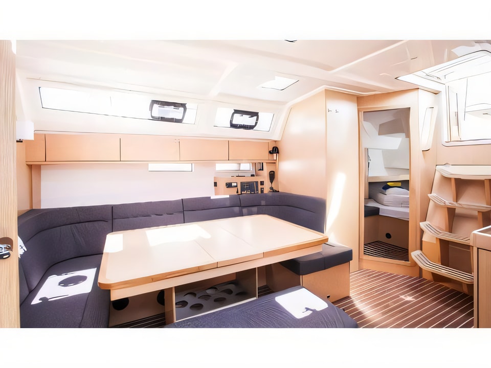 Interior of Bavaria Cruiser 46 OW. sail boat with 3 cabins Croatia yacht charter