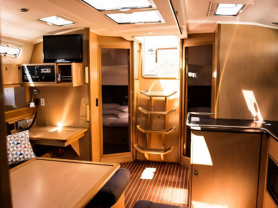 Interior of Bavaria Cruiser 45 sail boat with 4 cabins Croatia yacht charter