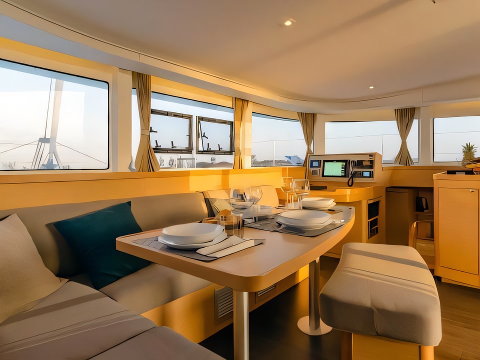 Interior of Lagoon 42 catamaran with 5 cabins Croatia yacht charter