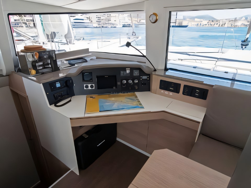 Interior of Bali 4.5 catamaran with 6 cabins Croatia yacht charter
