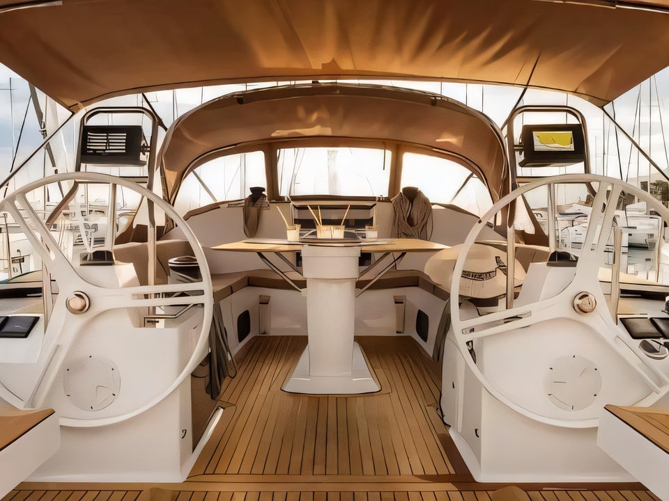 Interior of Elan 50 Impression sail boat with 5 cabins Croatia yacht charter
