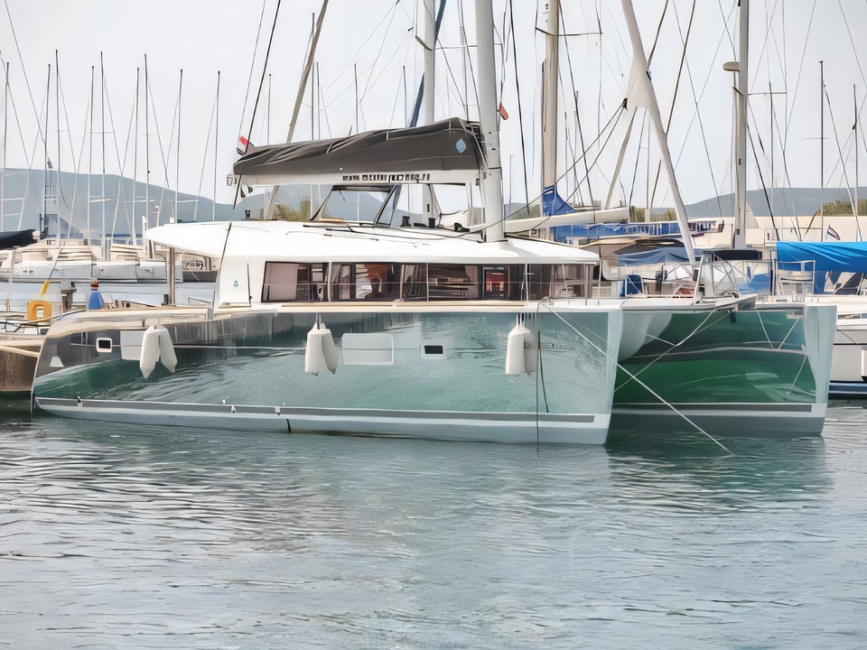 Exterior overview of Lagoon 400 S2 LIMITED EDITION catamaran for charter from Sukosan Marina Dalmacija in the Zadar sailing area Croatia
