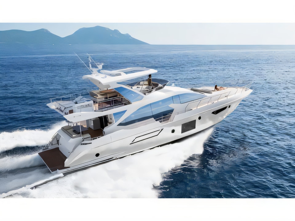 Exterior overview of Azimut 72 motoryacht for charter from Sibenik Marina Mandalina in the Sibenik sailing area Croatia