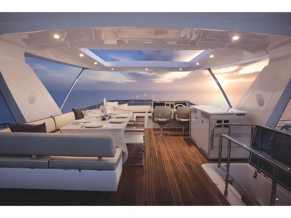Interior of Azimut 72 motoryacht with 6 cabins Croatia yacht charter
