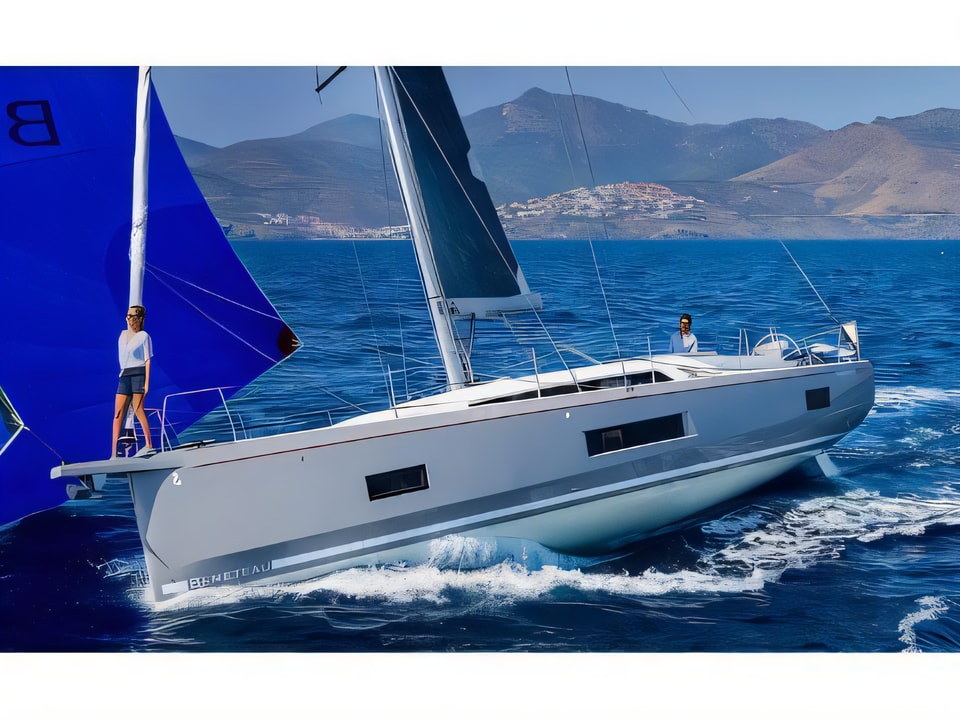 Exterior overview of Oceanis 46.1 sail boat for charter from Sibenik Marina Mandalina in the Sibenik sailing area Croatia