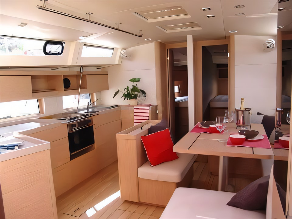 Interior of Oceanis 46.1 sail boat with 5 cabins Croatia yacht charter