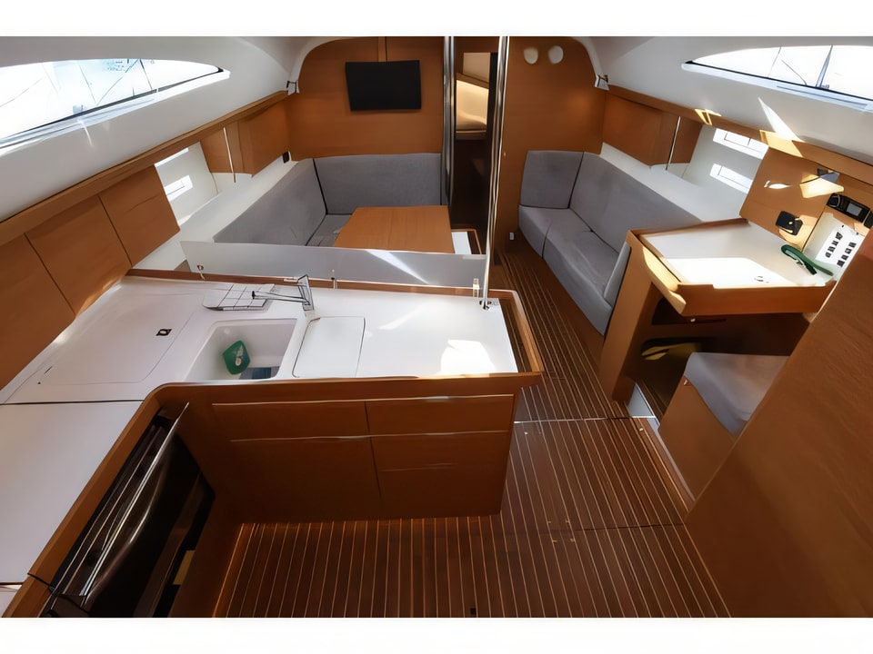 Interior of Elan 45 Impression sail boat with 4 cabins Croatia yacht charter