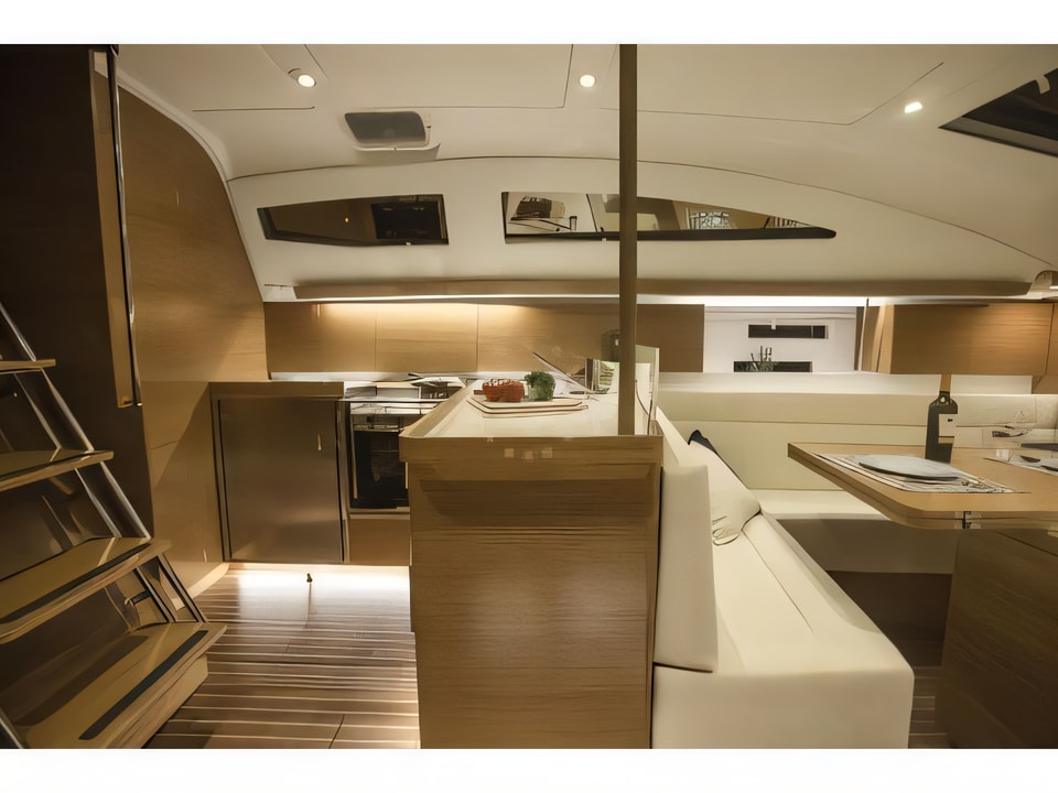 Interior of Elan 45 Impression sail boat with 4 cabins Croatia yacht charter