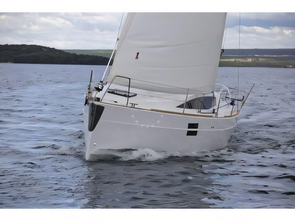 Exterior overview of Elan 35 Impression sail boat for charter from Zadar Marina Zadar in the Zadar sailing area Croatia